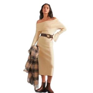 Anthropologie Callahan Knitwear Off-Shoulder Midi Dress – Size M